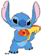 Stitch holding a gun