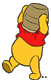 Winnie the Pooh with honey pot stuck on head