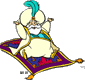 Sultan on magic carpet