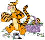 Tigger painting Easter eggs
