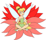 Tinker Bell sitting on a poinsettia