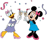 Daisy, Minnie toasting at party