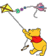 Pooh, Piglet flying kite