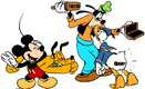 Mickey, Donald, Goofy, Pluto