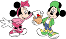 Young Mickey sharing gumballs with Minnie
