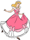 Cinderella in her pink dress