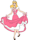 Cinderella wearing pink dress