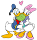Donald, Daisy sharing lollipop