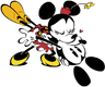 Minnie kissing Mickey