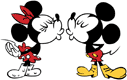 Minnie, Mickey kissing