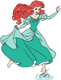 Ariel jumping in a water puddle