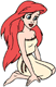 Ariel wearing an old sail with rope
