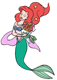 Ariel holding bouquet of seahorses