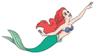 Ariel swimming upward