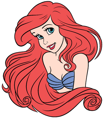 ariel vector mermaid disney clipart clip princess disneyclips cartoon characters pretty getdrawings smiling2