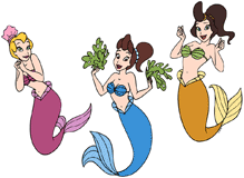 Ariel's sisters Andrina, Adella and Aquata