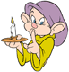 Dopey holding candle