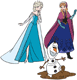 Anna, Elsa laughing while Olaf dabbles in the mud