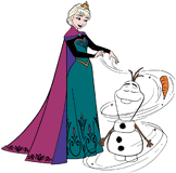 Elsa giving life to Olaf