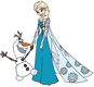 Elsa and Olaf holding hands