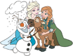 Elsa, Anna, Olaf, baby reindeer