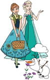 Anna, Elsa and Olaf enjoying Spring