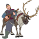 Kristoff singing, playing mandolin, Sven