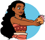 Moana holding up a conch