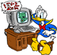 Donald Duck on computer