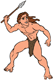 Tarzan holding a spear
