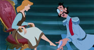 The Grand Duke tries slipper on Cinderella
