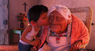 Miguel kissing Abuelita