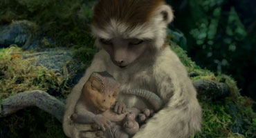 Plio holding baby Aladar