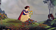 Snow White picking flowers