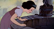 Snow White singing into the wishing well