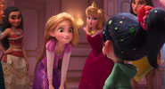 Disney Princesses Rapunzel, Merida, Aurora, Mulan, Elsa, Vanellope