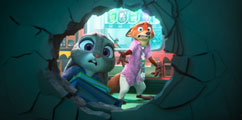 Nick and Judy examining a hole in the wall