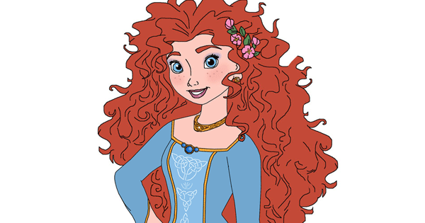 strapless open back dress Dream Princess Merida Brave Costume Child's main image 0