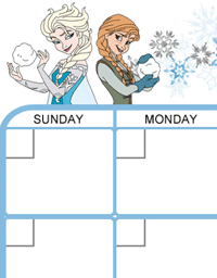 Anna and Elsa snow calendar
