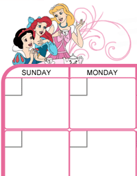 Disney Princess calendar