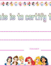 Disney Princess certificate