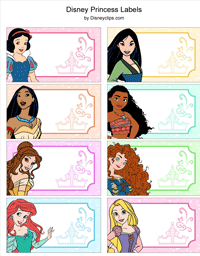 Disney Princess labels
