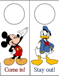 Mickey Mouse, Donald Duck door hanger