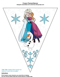 Anna, Elsa, Olaf snowflake party invitation