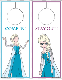 Elsa - come in / stay out doorhanger