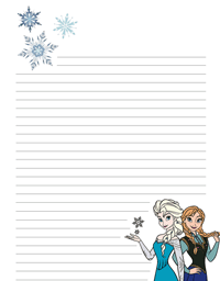 Anna, Elsa, snowflakes stationery