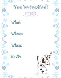 Olaf, snowflakes - you're invited