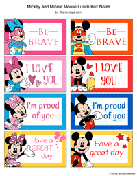 Minnie and Minnie Mouse lunchbox notes