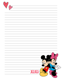 Mickey and Minnie Mouse stationery