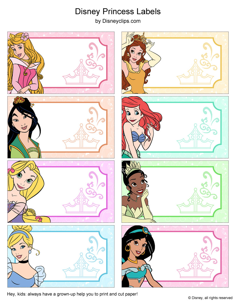 Free Printable Disney Princess Name Tags Free Printable Templates